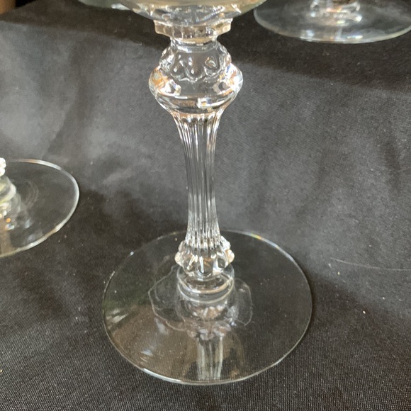 Set of 4 Tiffin Franciscan tall crystal sherbet / champagne coupe glasses - Picture 5 of 10